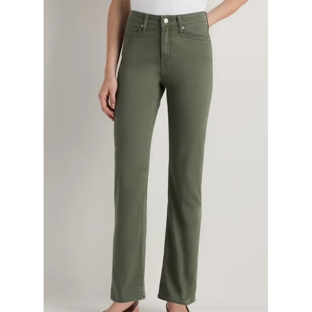 Quince Bella Straight Stretch Jeans In Loden Green- Women's Size 27 (28" Inseam)